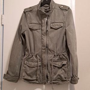Lucky Brand Boyfriend   Utility Cargo  jacket  S Very  Nice olive green Cotton